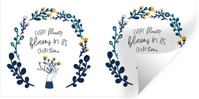 Muurstickers - Sticker Folie - Spreuken - Quotes - Every flower blooms in its own time - 40x20 cm - Plakfolie - Muurstickers Kinderkamer - Zelfklevend Behang - Zelfklevend behangpapier - Stickerfolie