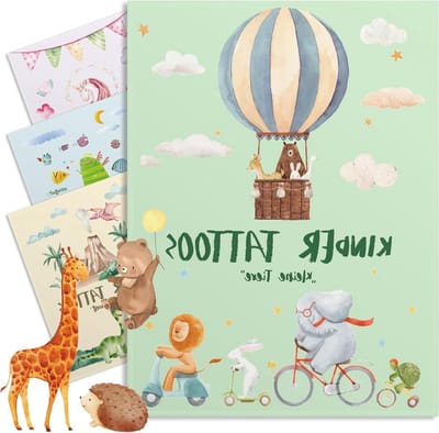 Skin-friendly kinder-tatoeages voor verjaardagsfeesten | 6 vellen met dieren-tatoeages als cadeau voor kinderen