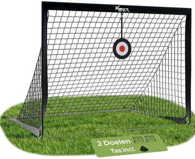 KM-Fit Voetbaldoel Set 2 Stuks 120x90 cm met Trainingsdoelen Tuin Speelplezier