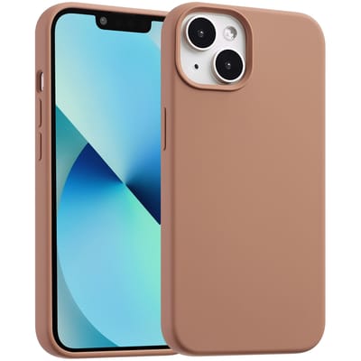 Accezz Hoesje - Geschikt voor Apple iPhone 13 Mini - Liquid Silicone Backcover geschikt voor MagSafe - Lichtbruin