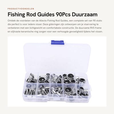 Dailygoods- Vishengel Ogen 90 Stuks - Roestvrij Staal - Keramische Ring - Duurzaam - Anticorrosie - Lichtgewicht - Vishengel Onderdelen