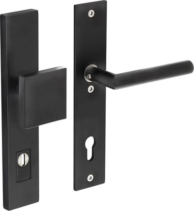 Intersteel Veiligheidsbeslag SKG*** met kerntrekbeveiliging profielcilindergat 92 mm mat zwart rechthoekig voordeurbeslag