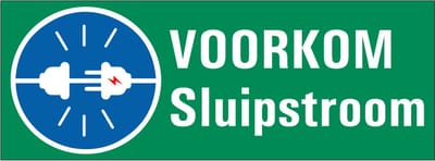 Voorkom sluipstroom - trek de stekker eruit sticker 280 x 105 mm