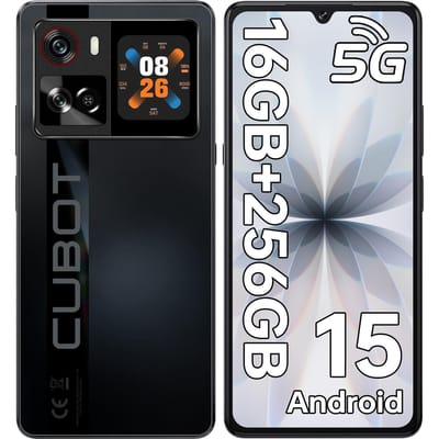 Smartphone CUBOT X100 5G Android 15, 6.88'' HD+ 120Hz, 16Go+256Go, MTK 7025, 64MP+16MP, 5100mAh/33W, Écran Arrière 1.72 , Double SIM 5G/NFC/Double Haut-parleurs noir