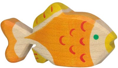 HOLZTIGER Boerderij - Goudvis - 8X2X4Cm - Houten Figuur - Handgemaakt