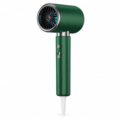 Haardroger - 2000 W groen - negatieve ionen en koude/warme lucht - wandmodel voor thuis, hotel en salon