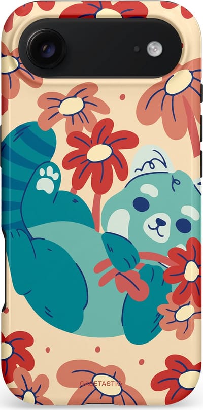 Casetastic hoesje geschikt voor Apple iPhone Air - MagSafe - Dubbellaagse bescherming - Rode panda knuffels - Fashion Case - Zand Petrol Perzik Koraal