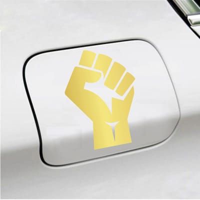 Bumpersticker - Vuist - 13 X 9 - Goud