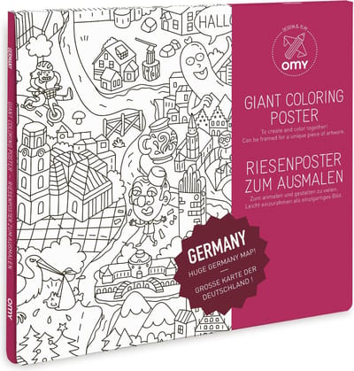 OMY - Kleur poster Duitsland - Giant coloring poster Germany - voor jong en oud - 100 x 70 cm