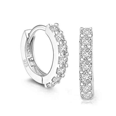 Aramat Jewels | Oorringen | Zilveren Oorringetjes met steentjes | | | |3mm | Zilver | Kinderen, Volwassenen | Verkleurd niet