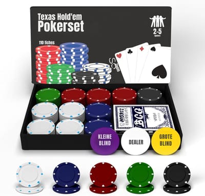 DnA® Pokerset - Poker - Pokermat - Multikleur - 23cm x 22cm x 3cm
