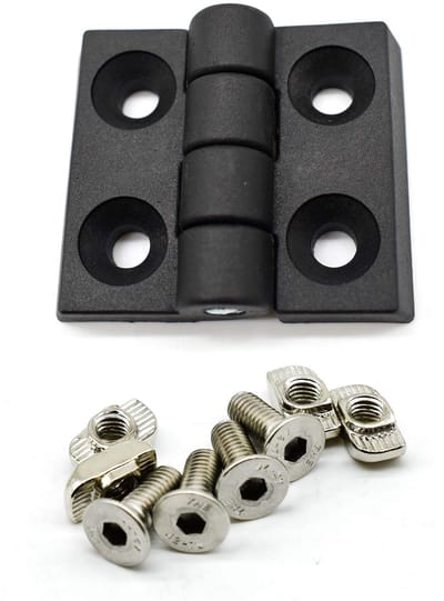 Dailygoods- Scharnier 30mm Zwart - Nylon Vouwscharnier - Bevestiging Inclusief - Scharnier Reparatie Plaat - Type B/I Compatibel - Slagvast en Vermoeidheidsbestendig