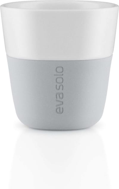 Eva Solo - Beker voor Espresso Set van 2 Stuks - Grijs - Porselein - Siliconen
