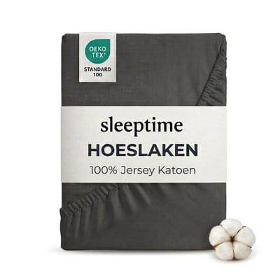 Dreamhouse Jersey Stretch Hoeslaken - 100% Katoen - 80/90/100x220 - Antraciet