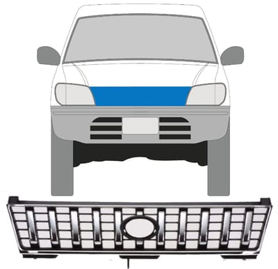 Verchroomde grill voor Toyota Land Cruiser J90 1996-2002