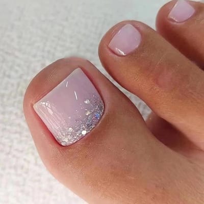 24 Franse Kunstnagels voor Teennagels, 12 Maten, Volledige Bedekking, Glanzend Roze, Perfect voor Vrouwen en Meisjes