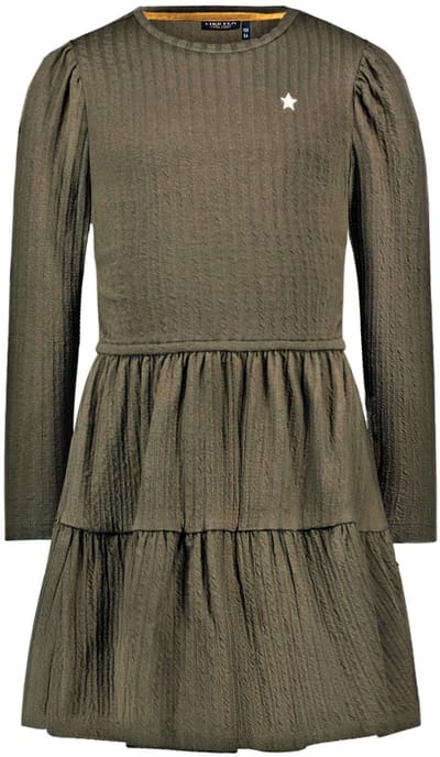 Like Flo winter jersey jurk meisjes - groen - Messie - jacquard