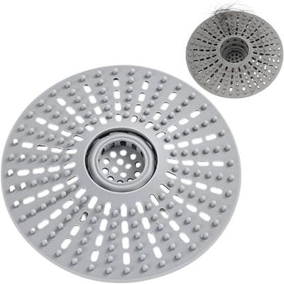 Afvoerputje Haarvanger - Douche Haarfilter - Afvoeren Schoonhouden - Stabiele Siliconen Pasvorm - Universele Maat - Grijs