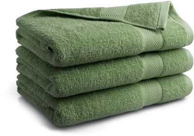DoubleDry Hotel Badhanddoeken 70 x 140 cm – Set van 3 – 100% Katoen 500 g/m2 – Zacht & Absorberend - Groen