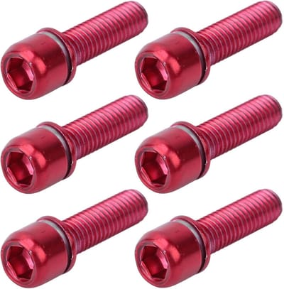 Stem Bolts - M5x18mm - Alloy Bicycle Stem Screw - Hex Screw - Stem Parts voor Fietsen - Rood