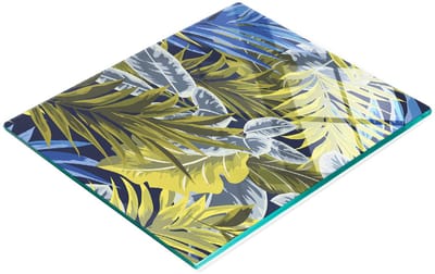 Decoratieve glazen serveerplank met afbeeldingen voor het serveren van snacks Palma 60x52 cm