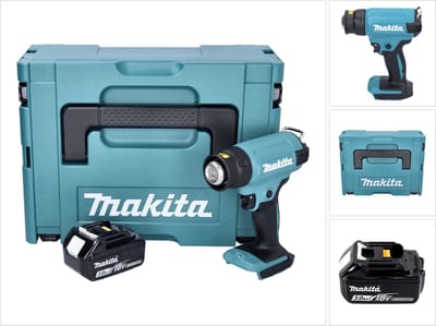 Makita DHG 180 F1J accu-heteluchtpistool 18 V 550 °C + 1x accu 3,0 Ah + Makpac - zonder oplader