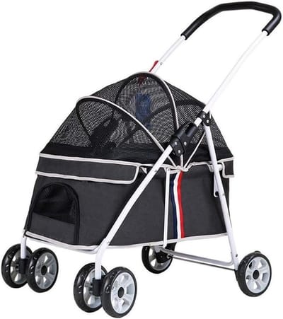 Hondenbuggy - Dierenwagen - Comfortabel Reizen - Met Anti-Vibratie - 74x47x91cm - Zwart
