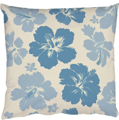 Sierkussens - Kussentjes Woonkamer - 50x50 cm - Hibiscusbloemen - Blauw - Patroon - Tropisch