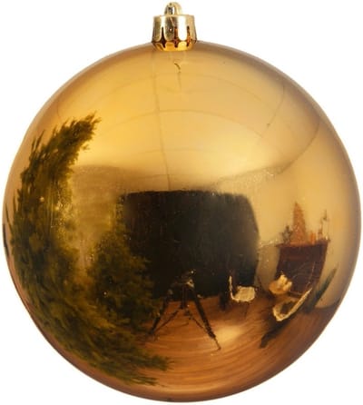 Decoris Kerstbal - goud - groot - 20 cm - kunststof - glans - kerstversiering