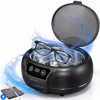 Zuivera® Ultrasoon Reiniger Voor Brillen - Sieraden Reiniger - Kunstgebit Reiniger - 700ML - Zwart - 24W