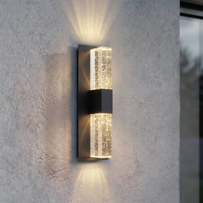 Lucande LED buiten wandlamp Velune, antraciet/helder, 46 cm, CCT