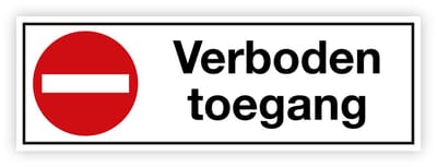 Simbol® - Stickers Verboden toegang - Formaat 5 x 15 cm.
