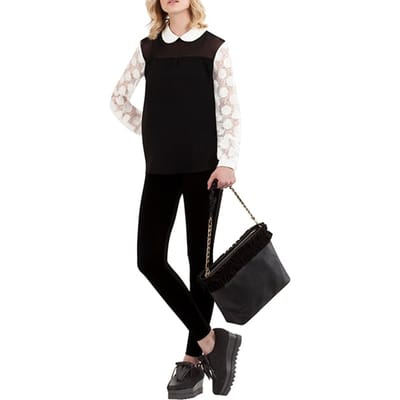 Anne Fontaine Edouard Black/white Maat: 38 | Blouses Outlet | Dames | Zwart