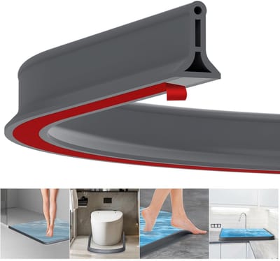 Dailygoods- Douchestrip Zelfklevend - Douchewaterstopper 200 x 4 cm - Rubber - Flexibele Drempel - Waterkering - Beschermrand - Waterdichtstrip