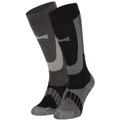 Xtreme - Skisokken Unisex - Multi zwart - 35/38 - 2-Paar - Skisokken Heren - Skisokken Dames