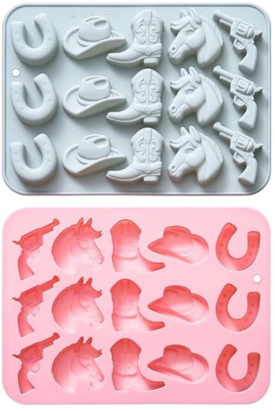 Dailygoods- Chocolade Mal - Cowboy-thema - 2 Stuks - 30 Holtes - Siliconen Mallen - Eenvoudig te Onderhouden - Onbreekbaar