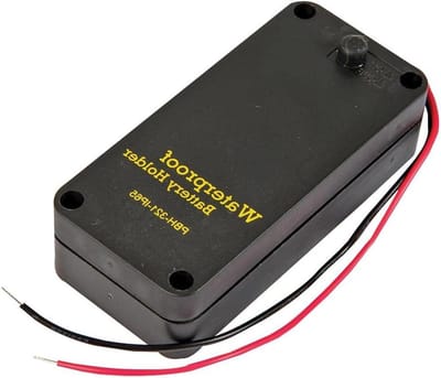 Batterijdoos - Batterijhouder - Batterijen Opbergen - Waterdicht Ontwerp - Voor 2 AA - Zwart