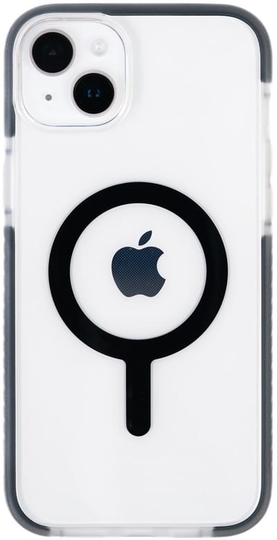 BodyGuardz Ace Pro MagSafe Case - geschikt voor iPhone 14 Plus - gemaakt van bio-plastics - met anti-bacteriële bescherming - geschikt voor MagSafe en draadloos laden - Clear Black