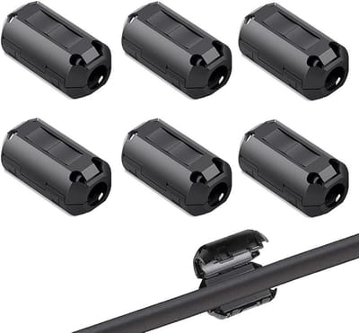6 Stuks 13mm Zwarte Ferriet Ringkern, Kabelclip voor Geluidsreductie, RFI EMI Bescherming, Hoogfrequentie Filter en Interferentiepreventie