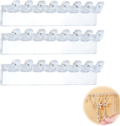 Set van 3 Transparante Wandjuwelenorganizers, Zelfklevende Houder voor Sieraden, Ruimtebesparend en Modern Ontwerp voor Oorbellen, Kettingen en Armbanden in Badkamer en Slaapkamer