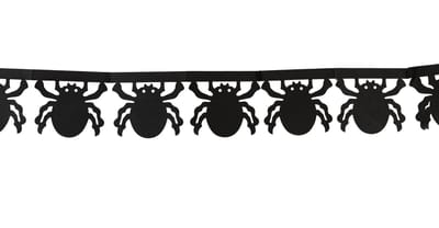 Papieren slinger Spinnen Zwart 6m - Halloween Dieren Spinnen Spin Eng Scary