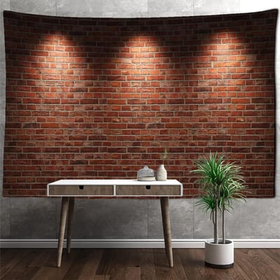 Stenen Muur Schilderij Wandtapijt Muurhanger Onder de Lichten Hippie Mysterie Hekserij Psychedelisch Slaapzaal Thuis Decor 95x70cm brown