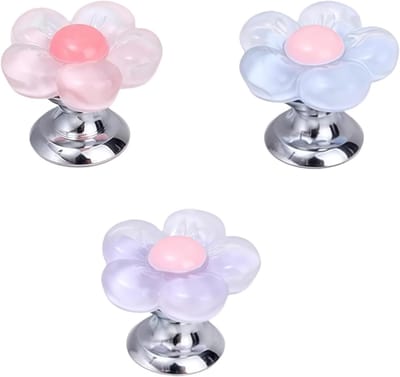 Toiletknoppen Bloemvorm - WC Spoelknoppen - Nagelbescherming - Zonder Gereedschap - 3 x 2 cm - Meerkleurig