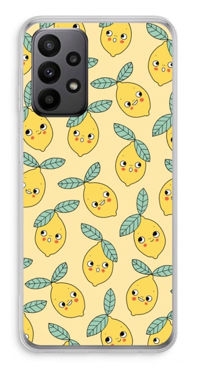 Hoesje geschikt voor Samsung Galaxy A23 hoesje - Citroenen - Soft Cover Telefoonhoesje - Bescherming aan alle Kanten en Schermrand