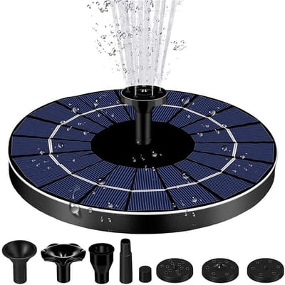 Dailygoods - Zonne-fonteinpomp - Sproeiers voor vijver - Drijvende fontein voor tuin - Zwart - Waterfunctie - Vogelbad - Geschikt voor buiten - Modern...