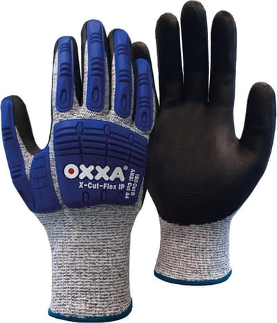 X-Cut-Flex IP 51-705 Oxxa - Grijs/zwart/blauw - Nitril/Polyester - Gebreid manchet - EN 388:2016