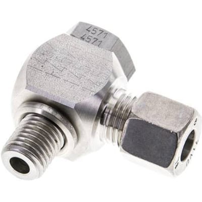 8L & M12x1.5 RVS Swivel Joint Snijringkoppeling Buitendraad 315bar Draaibaar ISO 8434-1