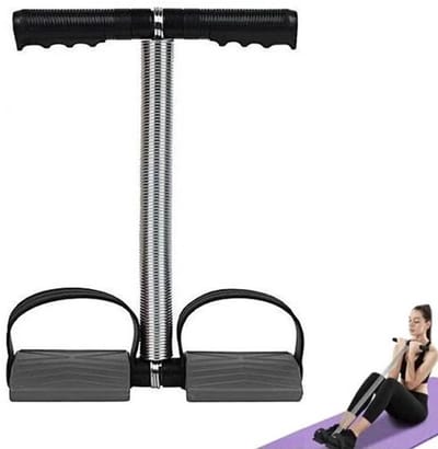 Elastische Buikspiertrainer - Enkel riet - Ab-trainers - Buikspiertrainer - Beenexpander voor fitnessoefeningen voor de buik - Ab Trainer - Ab Roller - Ab Wheel - Buikspierwiel - Buikspieren - Total Abs - Elastiek met Handvat en Pedaal - Fitness
