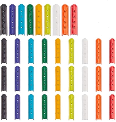 Dailygoods- Schoenveters 36 Stuks - Elastische Veters - Schoen Accessoires - 9 Kleuren - Half Kolom Legering - 23x5mm Afmetingen - Schoenaccessoires