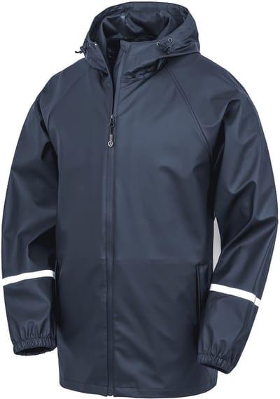 Result Prism PU Waterproof Jacket with Reflective Bands & Recycled Backing RT915 - Navy - XXL